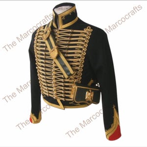 Uniforme histórico de lã Dolman - jaqueta Chasseurs à Cheval personalizada, estilo napoleônico, feito à mão sob encomenda