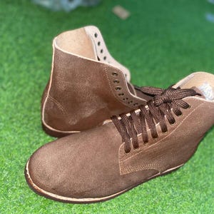 WWII US Army Roughout Boots: Vintage Military Combat Reenactment Footwear