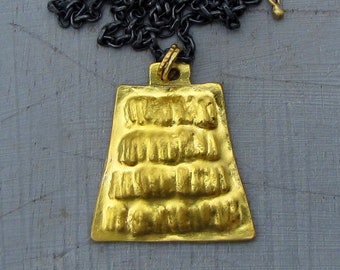 24k Solid Gold Pendant / Fine Gold and Silver Necklace / One of a Kind Artisan Jewelry