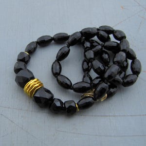 Onyx beads necklace, 24k gold necklace image 6
