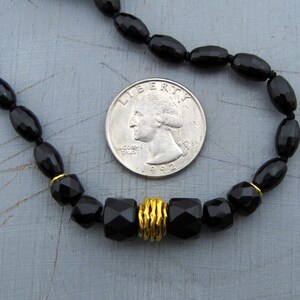 Onyx beads necklace, 24k gold necklace image 9