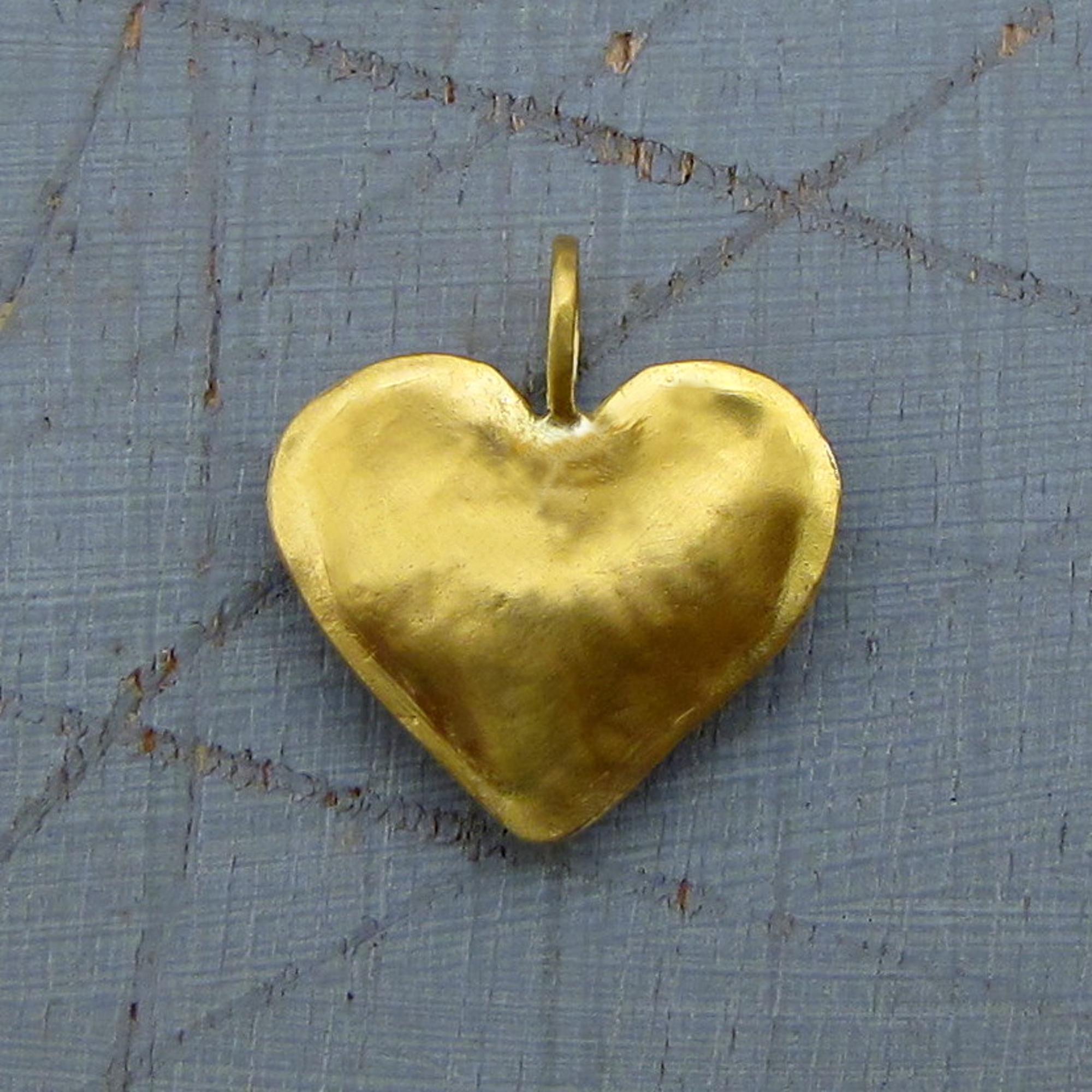 22k solid gold heart pendant - Etsy 日本