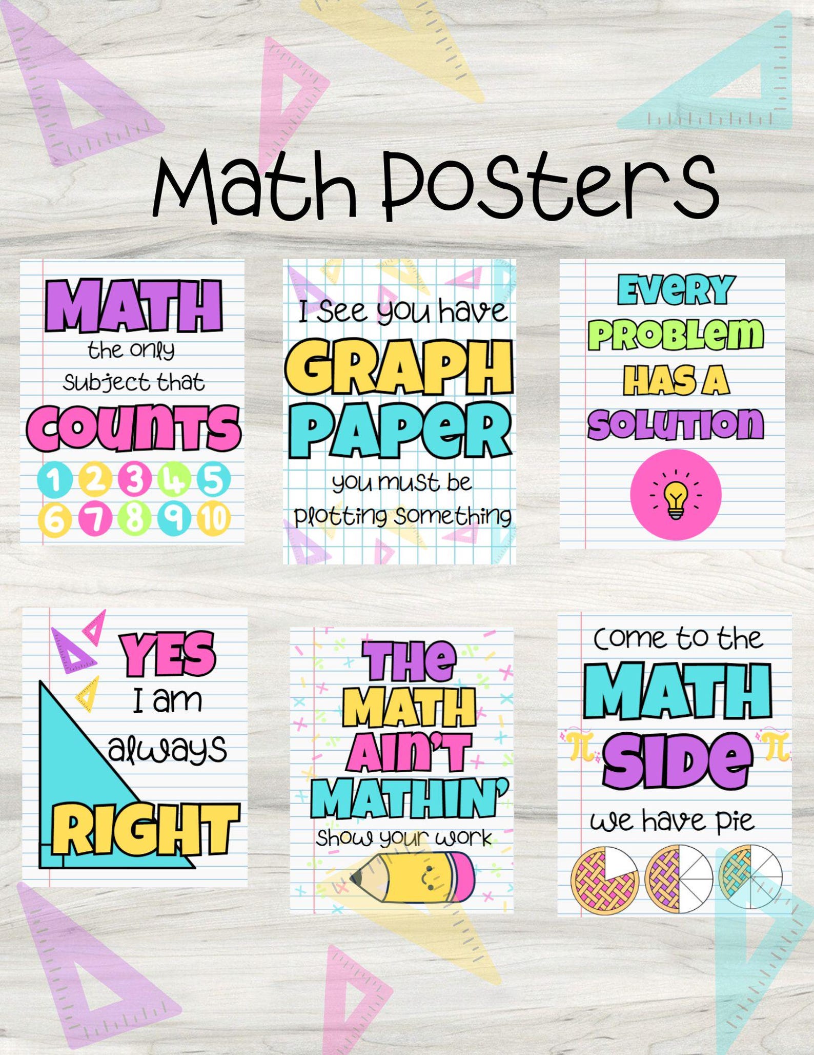 Math Posters Math Decor Middle School Math 5th Grade Math - Etsy