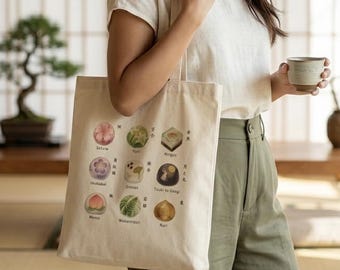 Japanese Wagashi Sweets Aesthetic Tote Bag - Namagashi