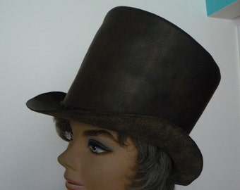 Leather Top Hat Brown