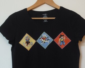 Ladies Little Cowboys T-Shirt Black
