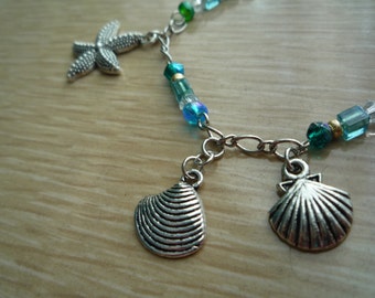 Shells & Stars Beaded Charm Bracelet