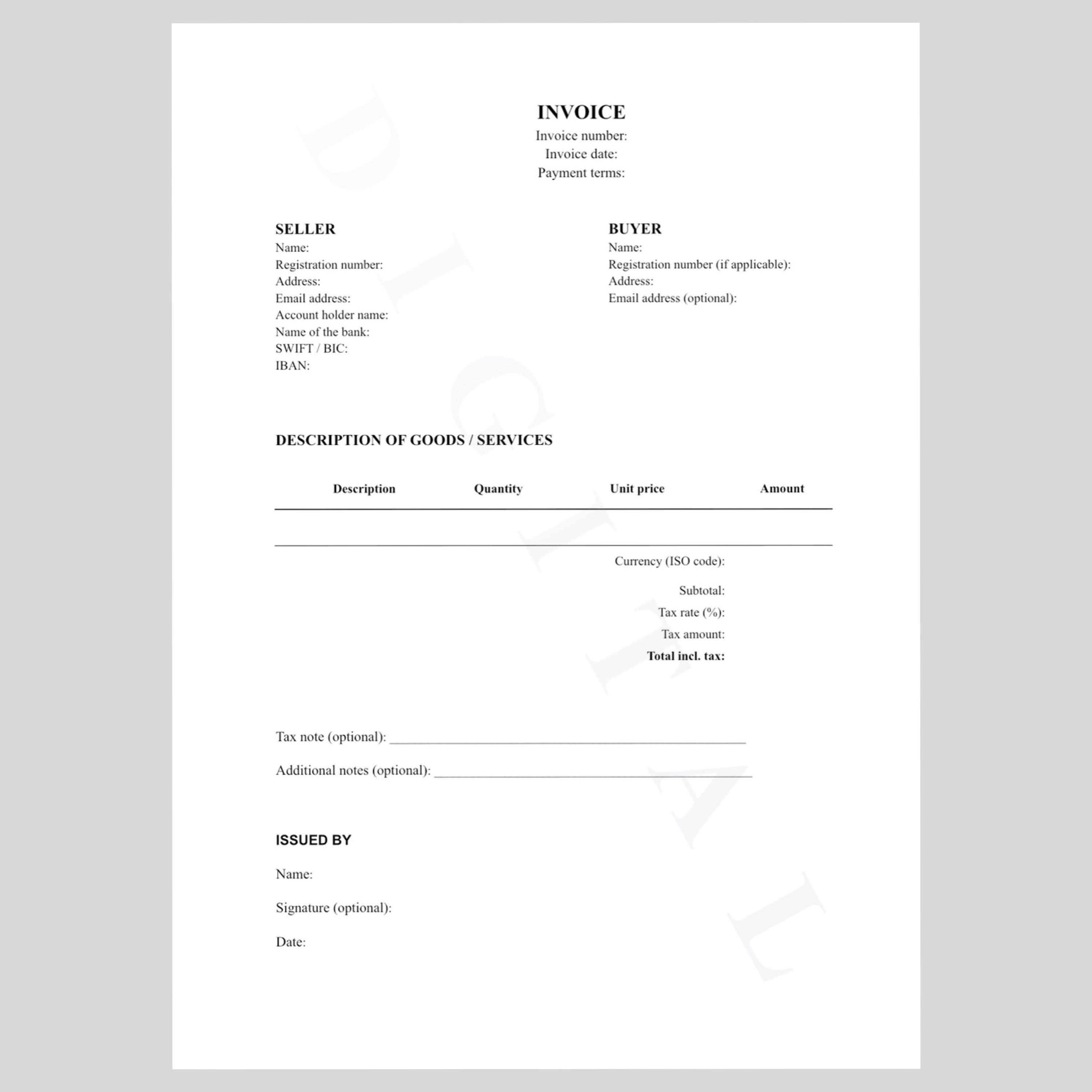 INVOICE | Professional Invoice | International Invoice | Universal ...