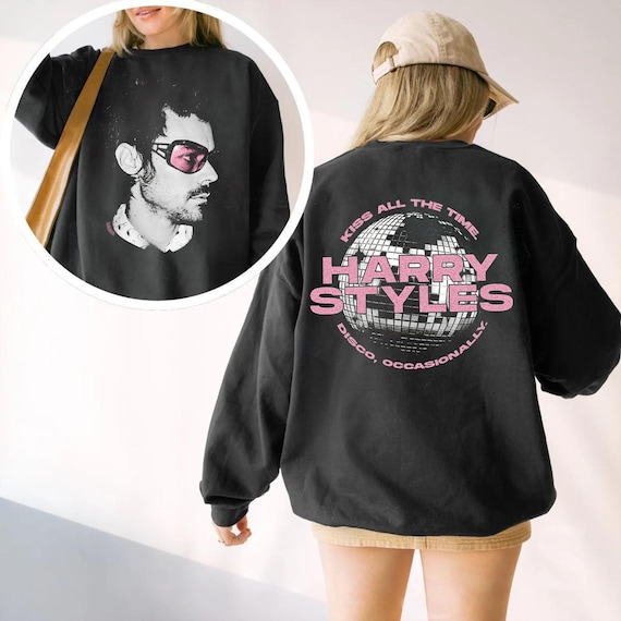 Harry Kiss All The Time Sweatshirt, HS4 Disco Occasionally Fan Crewneck, Retro Concert Tour