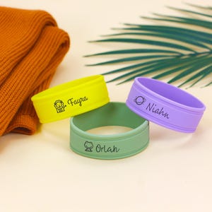 Custom Silicone Baby Bottle Label · Personalized Engraved Sippy Cup Tag · Ideal Baby Shower Gift · Water Bottle Name Label for Kids