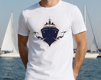 T-shirt met luxe jacht, vaarkleding