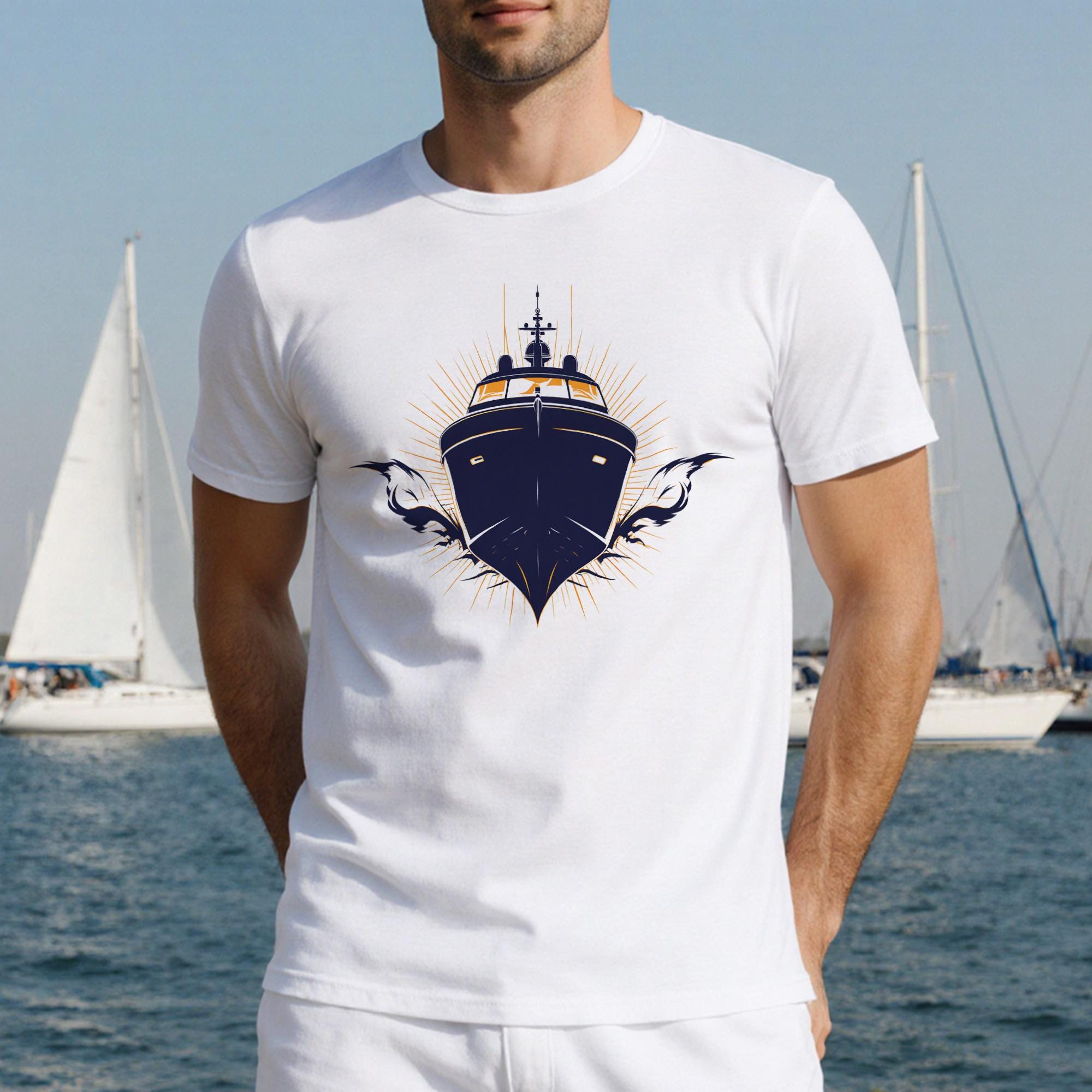 ラグジュアリーヨットグラフィックTシャツ、ボートアパレル - Etsy 日本