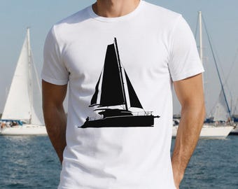 Sailboat Silhouette T-Shirt, Nautical Boating Tee