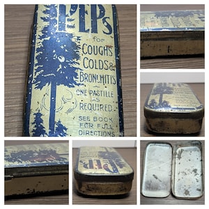 Vintage PEPS Pastillburk | Reklamburk för hosta och förkylning