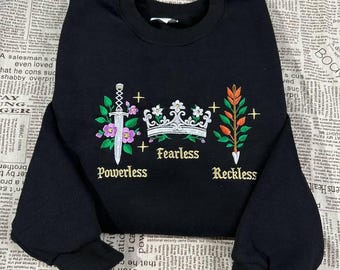 Maglietta Reckless Lauren Roberts Merch, maglione ricamato della serie Powerless, felpa con cappuccio Kai e Paedyn, maglietta Powerful Book, maglietta Bookish