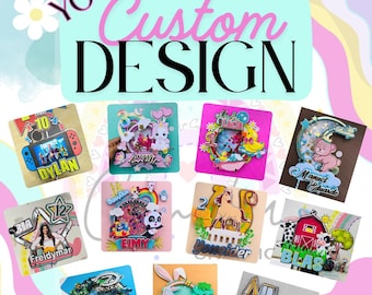 Custom Cake Topper – Personalized Birthday – Unique Party Decoration – Name & Age