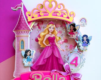 Princess Cake Topper Shaker – Afro tones Princess - Personalized with Name and Age