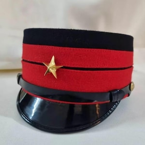 ww2 japanese officer cap handmade military dress cap red band peaked cap imperial army uniform hat vintage japanese headgear
