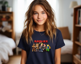 Custom Roblox Gaming T-Shirt, Youth Gamer Tee, Birthday Gift, Block Characters Design