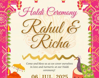 Haldi Ceremony Invitation | Indian Wedding Invite (Digital Download)