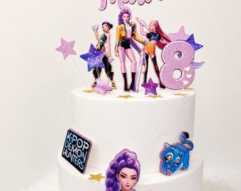 Personalised Kpop Cake Topper, Custom Name and Age Birthday Decoration, Handmade Cardstock Ireland