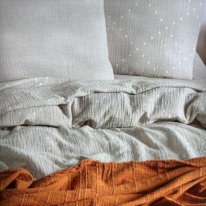 Muslin Duvet Cover Set | 100% Cotton Bedding | Breathable & Soft |  Lightweight Natural Look