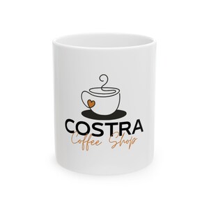 Coffee Shop Ceramic Mug | Personalized Coffee Mug, Gift for Coffee Lovers, Unique Kitchen Decor, Perfect for Birthdays & Holidays