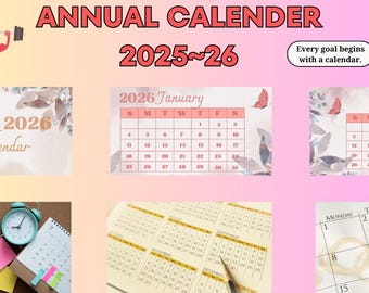 2025-26 Floral Calendar | Purple Aesthetic Monthly Planner (Digital Download)
