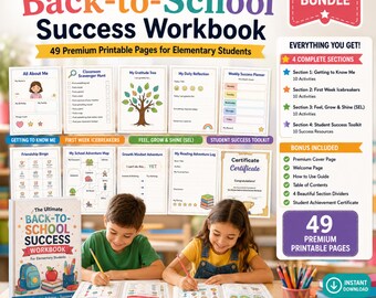 Back to School Activities Workbook | First Week Worksheets | Reading & Writing | Student Success Toolkit | Teachers PDF Mega Bundle