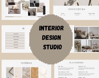 Interior Design Project Proposal Template: Editable Canva Slide Deck (PDF Download