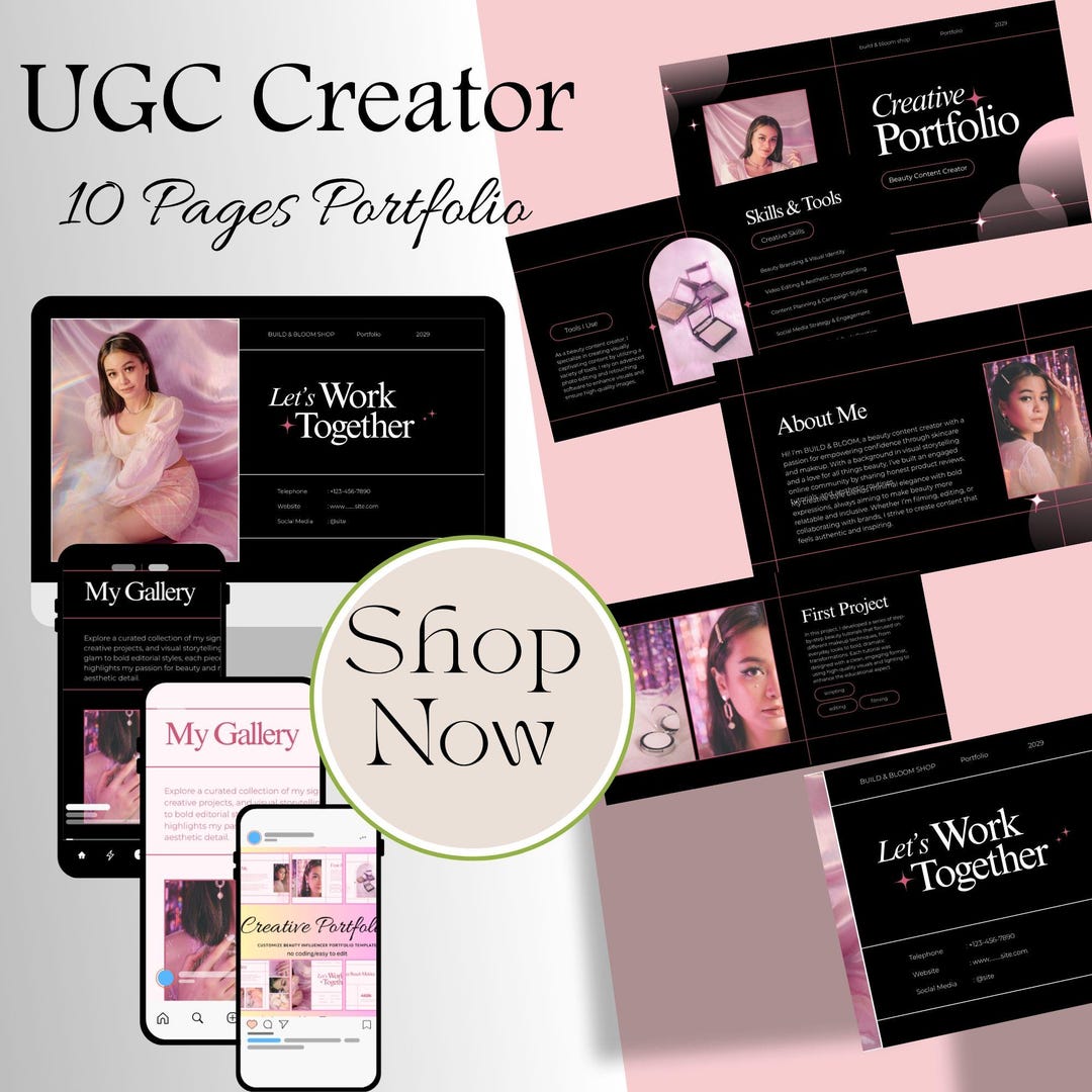Canva UGC Portfolio Template Brand Partnership Media Kit (PDF