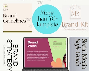 Canva Brand Kit Bundle | DIY Brand Guidelines, Vision Board, Designer Portfolio, Editable Presentation Templates