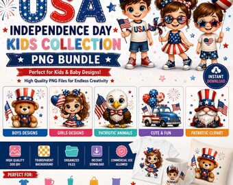 Kids 4th of July | Patriotic Children Shirt Designs | Toddler Youth USA 1776-2026 | USA 250 Years | Present USA | Instant Download