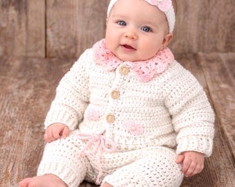 Newborn Photo Prop Outfit, Baby Girl Crochet Set, Handmade Knit Baby Clothes, Photography Prop, Newborn Photography Outfit, Baby Shower Gift