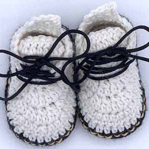 Crochet Baby Booties, Handmade Newborn Shoes, Lace Up Crochet Baby Shoes, Neutral Baby Footwear
