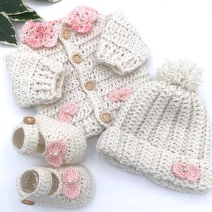 Gepersonaliseerde, custom gehaakte babyvest GESCHENKSET BESPAAR, Driedelig