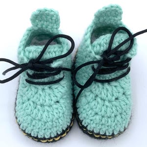Crochet Baby Booties, Handmade Newborn Shoes, Lace Up Crochet Baby Shoes, Soft Sole Baby Footwear