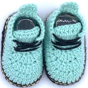 Crochet Baby Booties, Handmade Newborn Shoes, Lace Up Crochet Baby Shoes, Soft Sole Baby Footwear