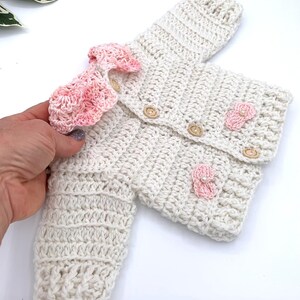 Personalised Handmade Ivory Crochet  Name Cardigan With Crochet Collar For Newborns And Kids