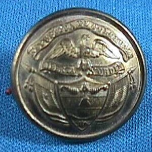 Vintage Military Uniform Button, Republic of Columbia, Brass