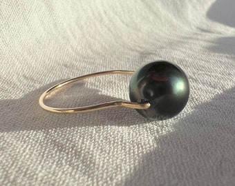 Dark Tahitian Pearl Gold-Filled Ring - Size 6