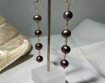 Tahitian Black PEARL Earrings