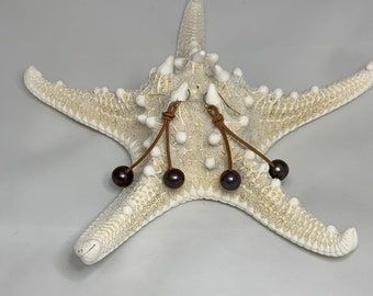 Freshwater Blackish Pearl Earrings