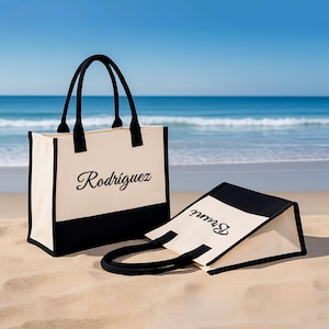 Custom Bridesmaid Tote Bags/Bridesamaid Gift Bag With Name/Bride Bag/Custom Canvas Tote Bag/Wedding Bag/Bridal Party Gift/Beach Tote Gift