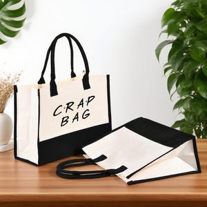 Crap Bag Canvas Tote/Library Bag/Teacher Tote/Funny Tote Bag/Vacation Gift/Work Tote/Friends Inspired Tote Bag/Birthday Gift/Gifts for her