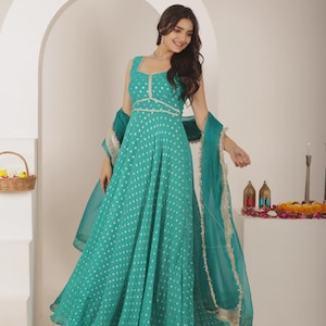 GREEN ANARKALI SET