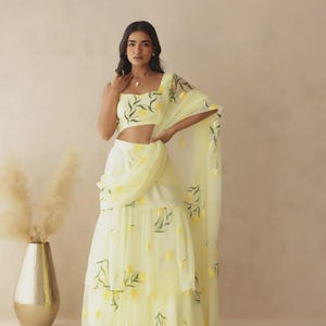 YELLOW HANDPAINTED SAREE