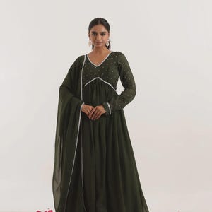 DARK GREEN ANARKALI