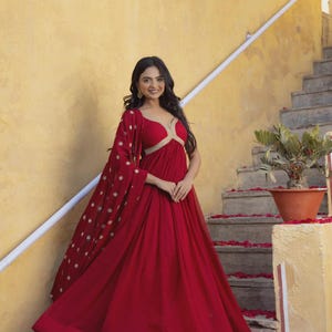 MAROON RED ANARKALI