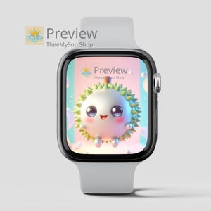 Simpatico quadrante Durian per Apple Watch (Gang3 4 foto) - Stile carta a strati pastello / Sfondo scaricabile digitalmente